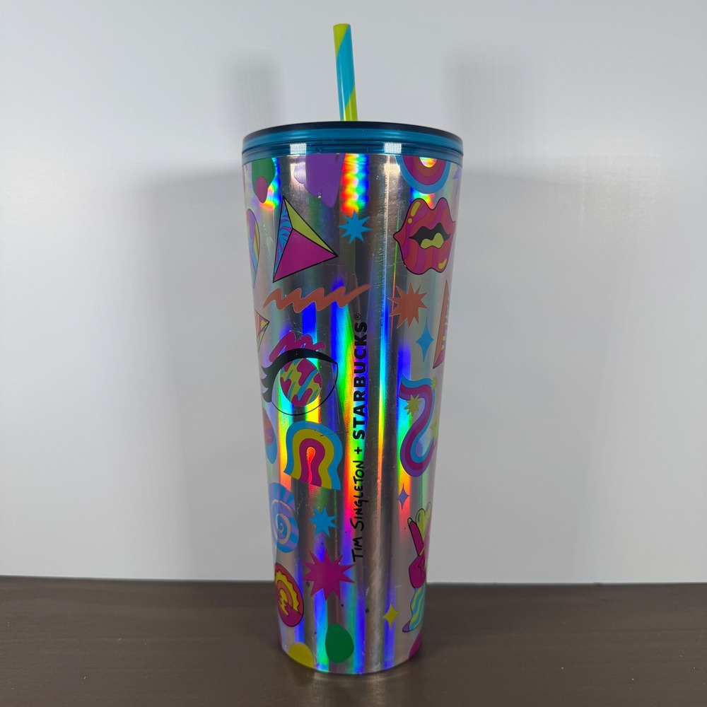 Starbucks 2023‎ Pride Tim Singleton Holographic Pop Art Venti Cup Tumbler 24oz